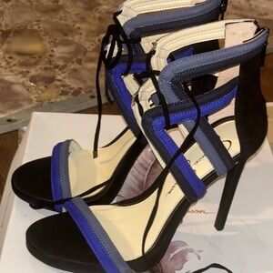 Jessica Simpson Black and Blue Stiletto Heels